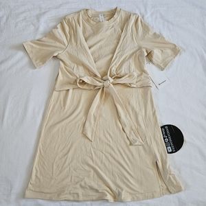 Lululemon Cotton Wrap-Front T-Shirt Dress PSCO Prosecco Women's Size 4